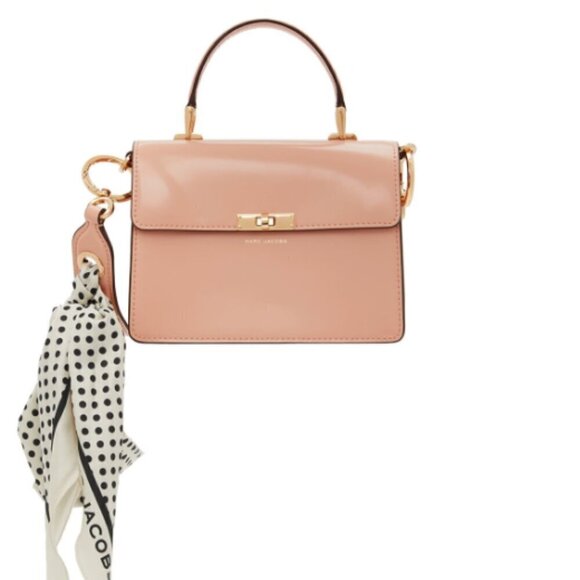 New! Marc Jacobs The Downtown Satchel Bag -Pink smooth leather with bag scarf - Picture 4 of 11